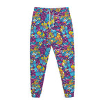 Colorful Aloha Camouflage Flower Print Jogger Pants