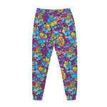 Colorful Aloha Camouflage Flower Print Jogger Pants
