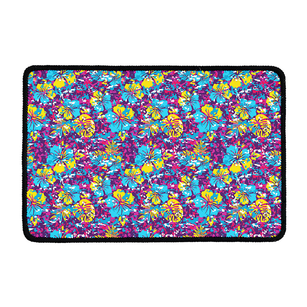Colorful Aloha Camouflage Flower Print Kitchen Mat