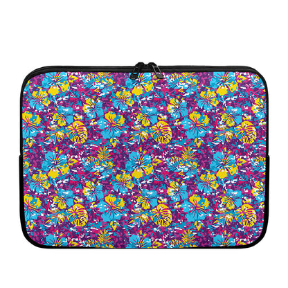 Colorful Aloha Camouflage Flower Print Laptop Sleeve