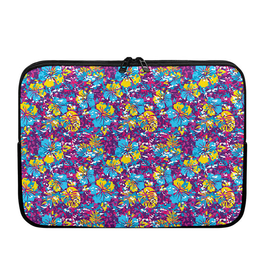 Colorful Aloha Camouflage Flower Print Laptop Sleeve