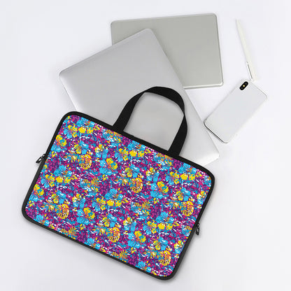 Colorful Aloha Camouflage Flower Print Laptop Sleeve With Handle