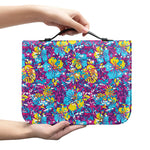 Colorful Aloha Camouflage Flower Print Leather Bible Cover