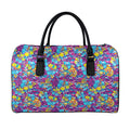 Colorful Aloha Camouflage Flower Print Leather Duffel Bag