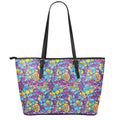 Colorful Aloha Camouflage Flower Print Leather Tote Bag With Zipper