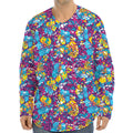 Colorful Aloha Camouflage Flower Print Long Sleeve Baseball Jersey