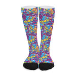 Colorful Aloha Camouflage Flower Print Long Socks