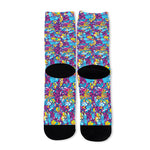Colorful Aloha Camouflage Flower Print Long Socks