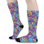 Colorful Aloha Camouflage Flower Print Long Socks