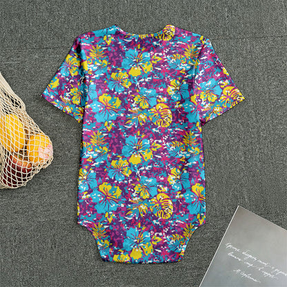 Colorful Aloha Camouflage Flower Print Men's Bodysuit