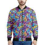 Colorful Aloha Camouflage Flower Print Men's Bomber Jacket
