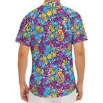 Colorful Aloha Camouflage Flower Print Men's Deep V-Neck Shirt