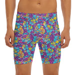 Colorful Aloha Camouflage Flower Print Men's Long Boxer Briefs