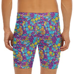 Colorful Aloha Camouflage Flower Print Men's Long Boxer Briefs