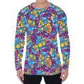 Colorful Aloha Camouflage Flower Print Men's Long Sleeve T-Shirt