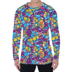 Colorful Aloha Camouflage Flower Print Men's Long Sleeve T-Shirt