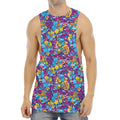 Colorful Aloha Camouflage Flower Print Men's Muscle Tank Top
