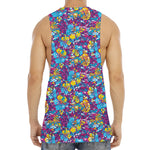 Colorful Aloha Camouflage Flower Print Men's Muscle Tank Top