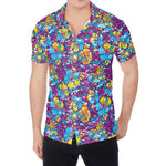 Colorful Aloha Camouflage Flower Print Men's Shirt
