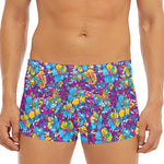 Colorful Aloha Camouflage Flower Print Men's Short Boxer Briefs
