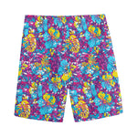 Colorful Aloha Camouflage Flower Print Men's Sports Shorts