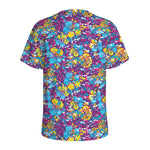 Colorful Aloha Camouflage Flower Print Men's Sports T-Shirt