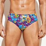 Colorful Aloha Camouflage Flower Print Men's Swim Briefs