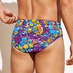 Colorful Aloha Camouflage Flower Print Men's Swim Briefs