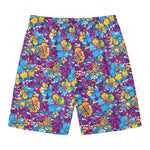 Colorful Aloha Camouflage Flower Print Men's Swim Trunks