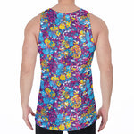Colorful Aloha Camouflage Flower Print Men's Velvet Tank Top