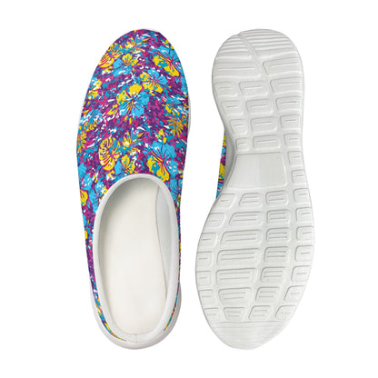 Colorful Aloha Camouflage Flower Print Mesh Casual Shoes
