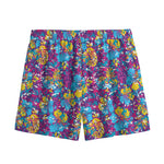 Colorful Aloha Camouflage Flower Print Mesh Shorts