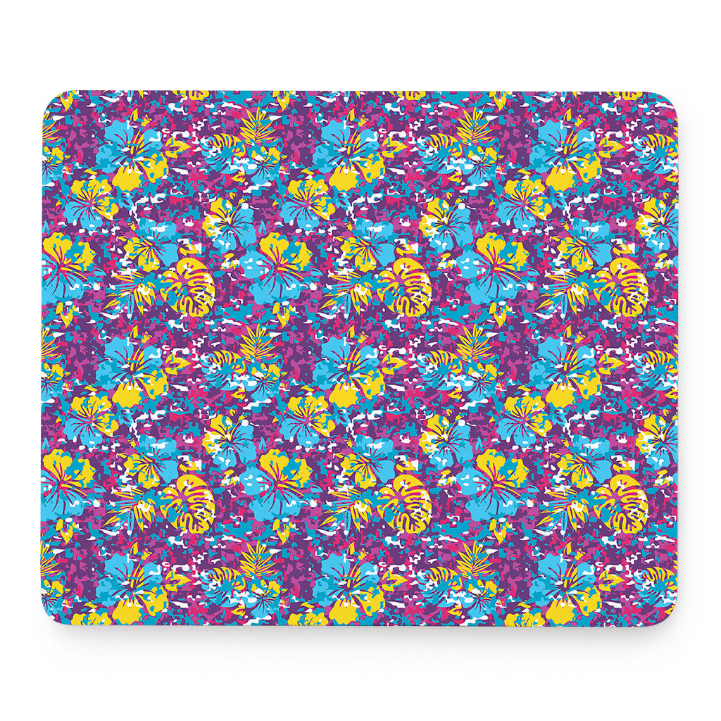 Colorful Aloha Camouflage Flower Print Mouse Pad