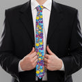 Colorful Aloha Camouflage Flower Print Necktie