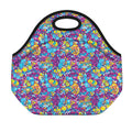Colorful Aloha Camouflage Flower Print Neoprene Lunch Bag