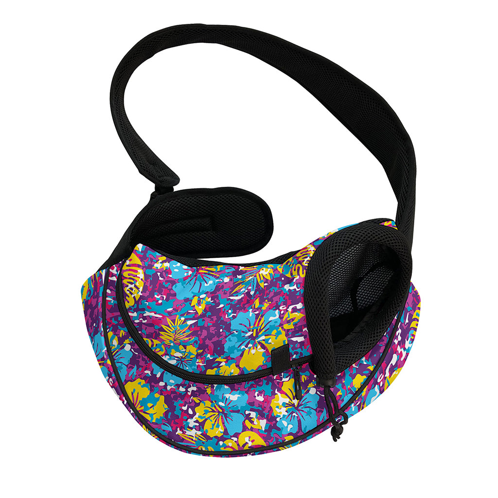 Colorful Aloha Camouflage Flower Print Pet Sling Carrier