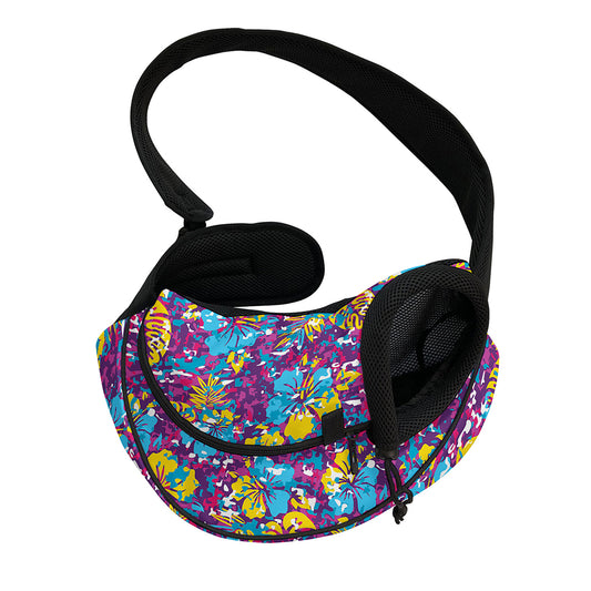 Colorful Aloha Camouflage Flower Print Pet Sling Carrier