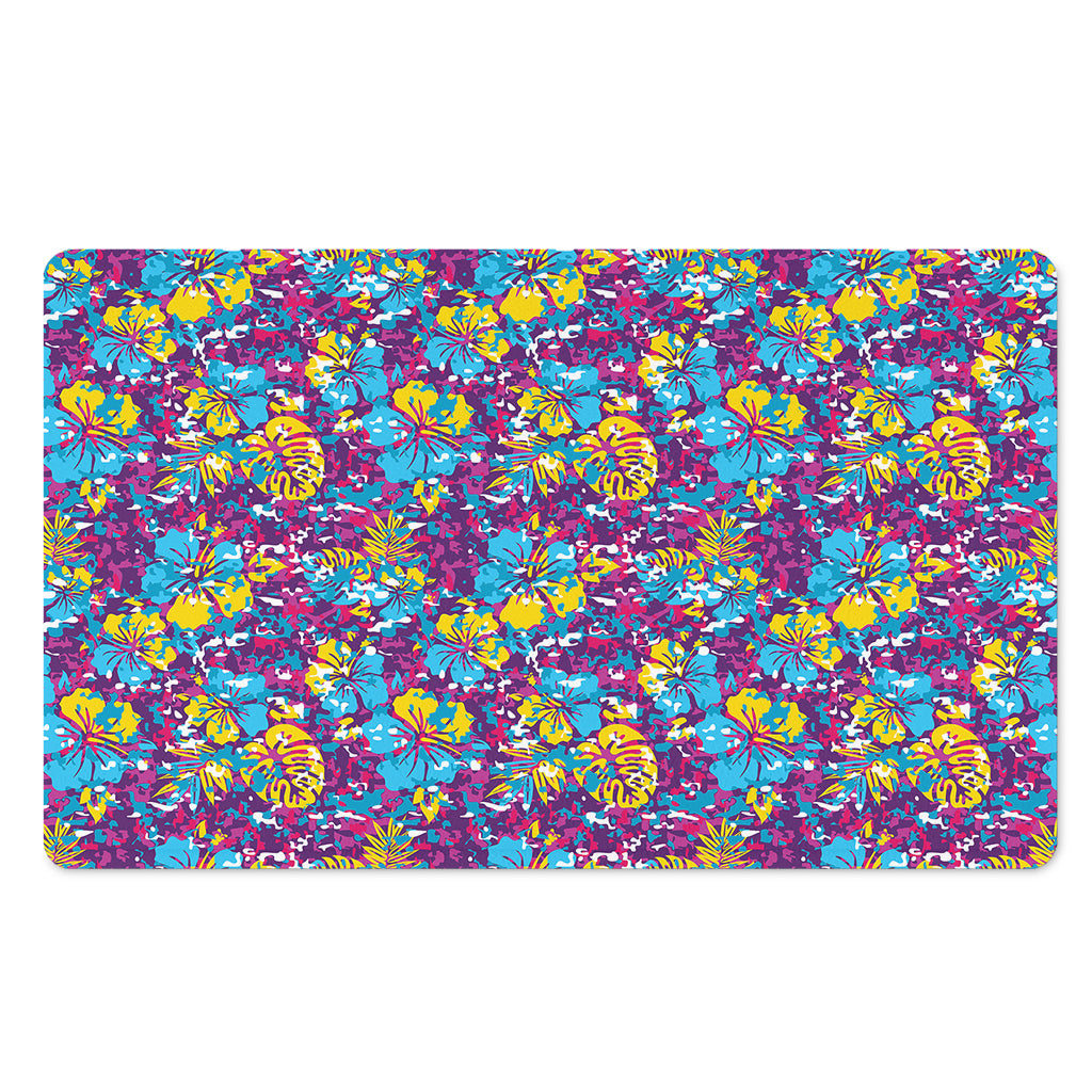 Colorful Aloha Camouflage Flower Print Polyester Doormat