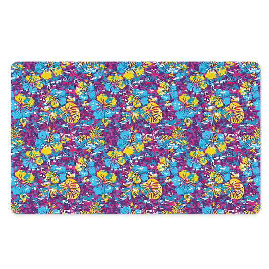 Colorful Aloha Camouflage Flower Print Polyester Doormat