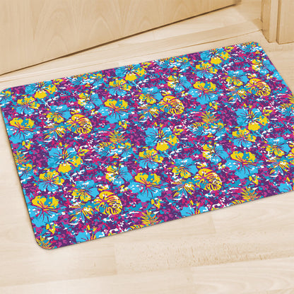 Colorful Aloha Camouflage Flower Print Polyester Doormat
