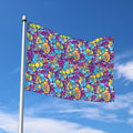 Colorful Aloha Camouflage Flower Print Polyester Flag