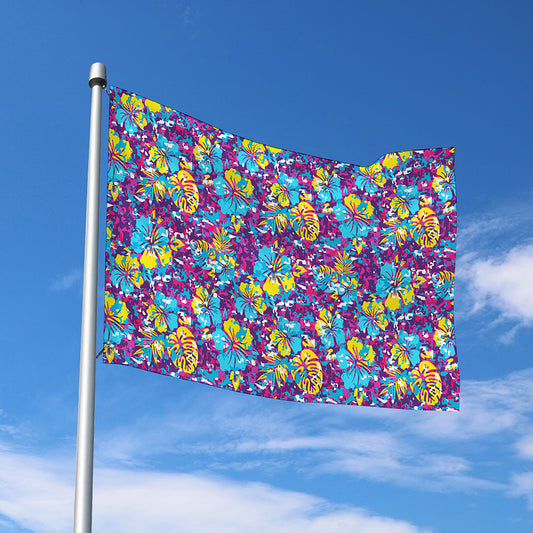 Colorful Aloha Camouflage Flower Print Polyester Flag