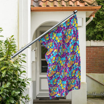 Colorful Aloha Camouflage Flower Print Polyester Flag
