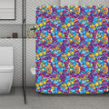 Colorful Aloha Camouflage Flower Print Polyester Shower Curtain