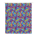 Colorful Aloha Camouflage Flower Print Polyester Shower Curtain
