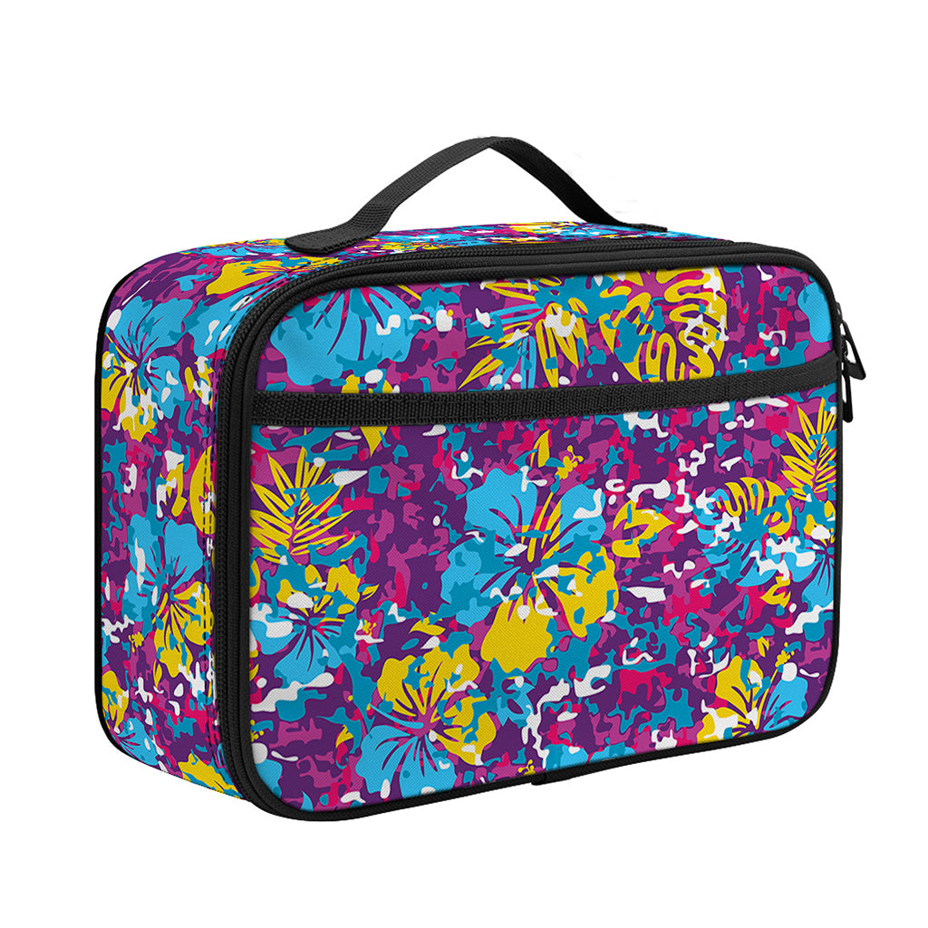 Colorful Aloha Camouflage Flower Print Portable Lunch Bag