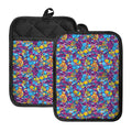 Colorful Aloha Camouflage Flower Print Pot Holders With Pocket