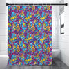 Colorful Aloha Camouflage Flower Print Premium Shower Curtain