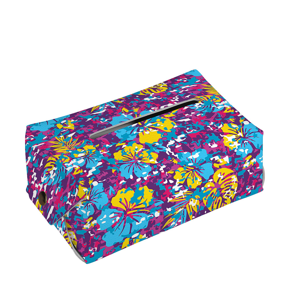 Colorful Aloha Camouflage Flower Print Rectangle Tissue Box Cover