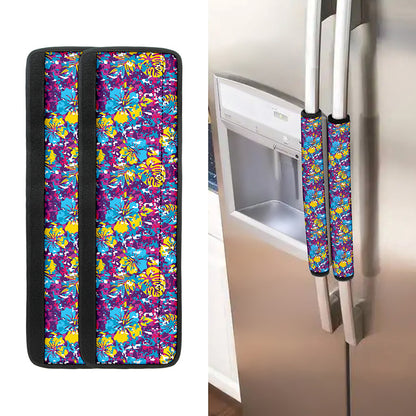 Colorful Aloha Camouflage Flower Print Refrigerator Handle Covers